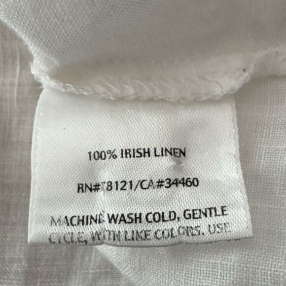 Eileen Fisher Pleated Long Sleeve Button Down Irish Linen Shirt Size PS - Picture 4 of 5